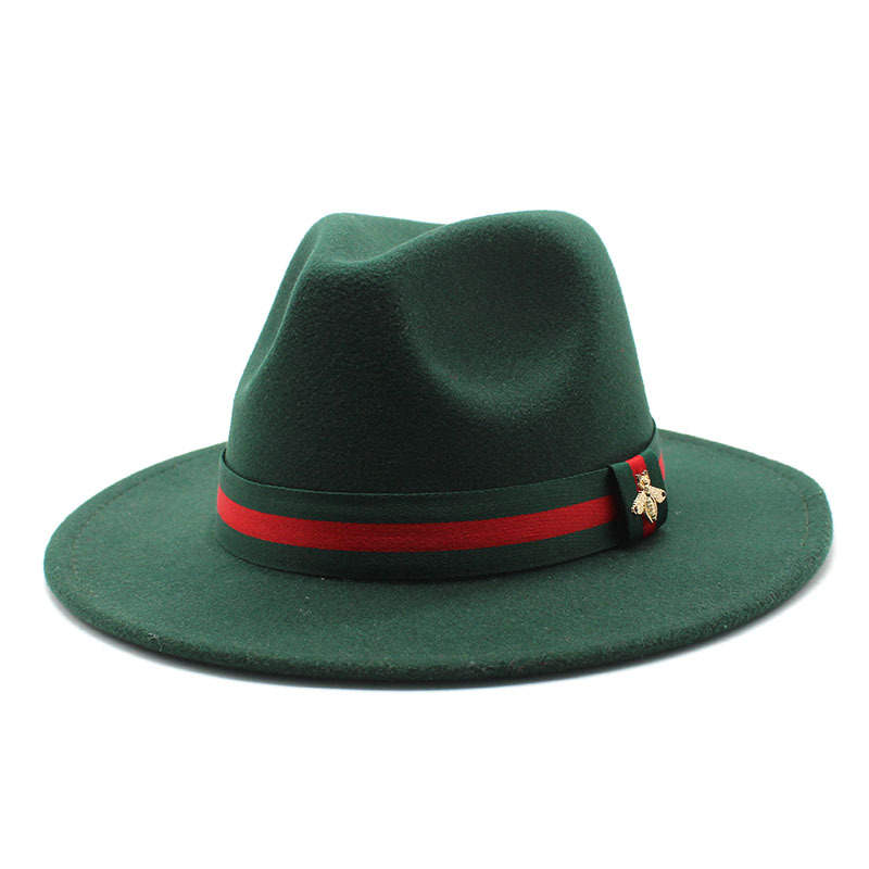 JAGGER - Beige shops Ombre Two Tone Fedora Hat With Green / Red Striped Band